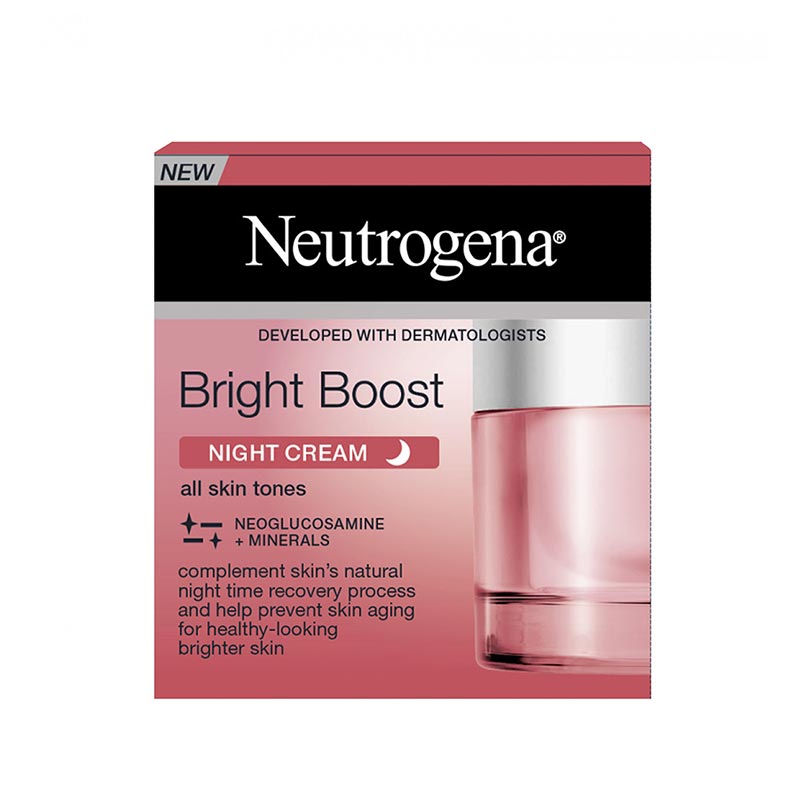 کرم شب روشن کننده و ضد لک نوتروژینا مدل Bright Boost ا Neutrogena Bright Boost Anti Aging Night Cream 50ml