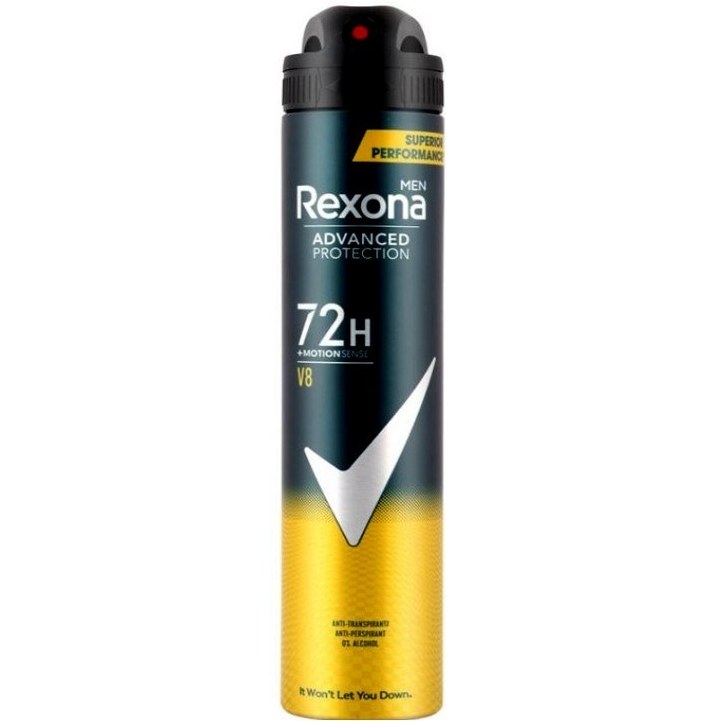 اسپری مردانه 72 ساعته رکسونا مدل V8 حجم 200 میل ا 72-hour men's spray Rexona model V8, volume 200 ml