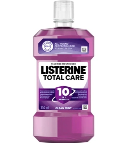 دهان شویه لیسترین Listerine سری Total Care مدل Clean Mint حجم 250 میل
