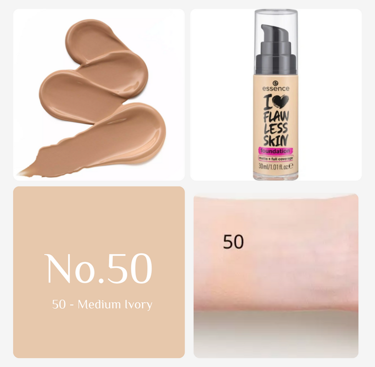 کرم پودر شیشه ای 50 ا-س-ن-س E-S-S-EN-C-E I LOVE FLAWLESS SKIN