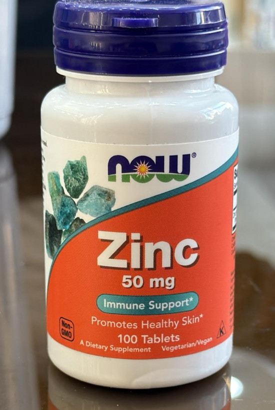 قرص زینک 50 میلیگرم ناو NOW Zinc 50 mg بسته 100 عددی | تقویت سیستم ایمنی و سلامت پوست