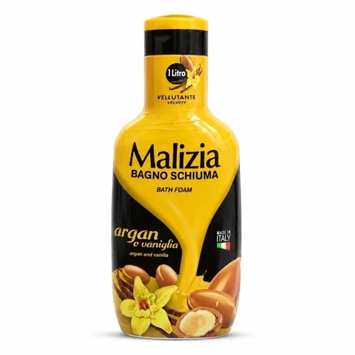 شامپو بدن حمام مالیزیا اورجینال مدل Argan and Vanilla آرگان و وانیل . لطافتبخش پوست حجم 1000 میل ساخت ایتالیا